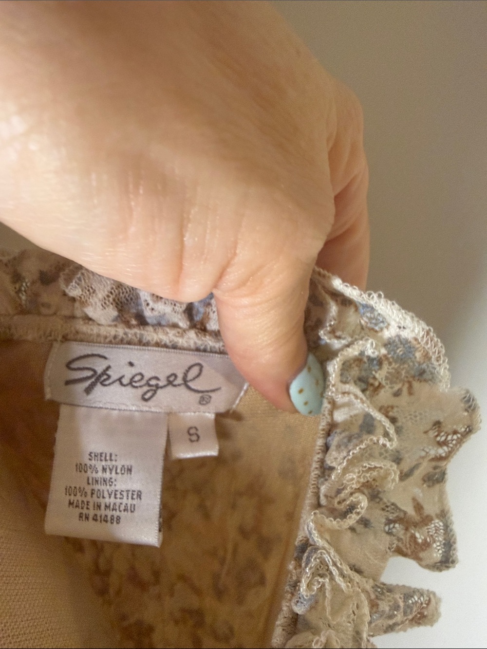 Spiegel Floral Off-the-Shoulder Ruffle Sweater - Cream & Tan - Picture 4 of 4